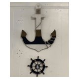 NAUTICAL WALL DECOR TO INCLUDE ANCHOR & WHEEL 25" TALL X 18" WIDE X 10 1/2" ROUND