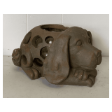 HEAVY POTTERY DOG PLANTER 9" LONG X 5 1/2" WIDE