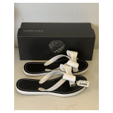 NEW VINCE CAMUTO WHITE JELLY BOW FLIP FLOPS SIZE 6 1/2