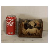 THE HOLY FAMILY WOOD TRINKET BOX 5 3/4" LONG X 4" DEEP X 4" TALL