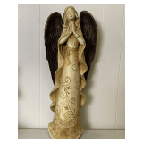 VERY TALL RESIN WOOD LOOK PRAYING ANGEL 24" TALL X 9" WIDE