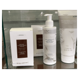 NEW KORRES PRODUCTS - 2 BOXES FACE BOOSTER, 1 BOTTLE DONKEY MILK SERUM, 1 BODY LOTION