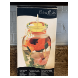 NEW IN BOX - INDIANA GLASS OIL CANDLE SET 10 3/4" TALL