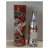 2001 COCA-COLA 21 YEARS COKE BOTTLE WITH COLLECTIBLE TIN (CAL RIPKEN) & VINTAGE SILVER COKE BOTTLE)