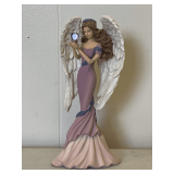 2013 HAMILTON COLLECTION OF THOMAS KINKADE ANGEL OF CARING "CARING" 7 1/2" TALL X 3 1/2" WIDE (ARM HAS BEEN REPAIRED)