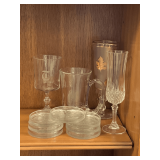 6 VINTAGE GLASS COASTERS & MORE