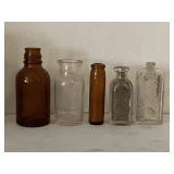 5 SMALL VINTAGE MEDICINE BOTTLES
