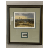 1986 JOHN COWAN RED FISH PRINT 1315/3450 16 1/2" X 18 1/2" WITH STAMP - BOTH SIGNED BY ARTIST