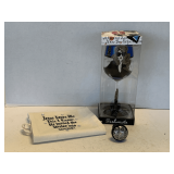 NEW HAND PAINTED WINE GLASS, WINE TOWEL & STOPPER