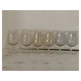 SET OF 6 VINTAGE CRYSTAL MULTI COLOR SMALL WINE GLASSES 4 1/4" TALL