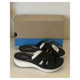 NEW CLARKS CLOUD STEPPERS SANDALS BLACK SIZE 6 1/2