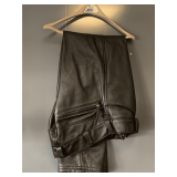 LANGLITZ BLACK LEATHER BIKER PANTS SIZE L/XL
