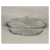 ANCHOR HOCKING "SAVANNAH" COVERED CASSEROLE DISH 13 1/2" LONG X 4 1/2" DEEP