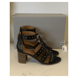 NEW FRANCO SARTO BLACK ANKLE SANDALS SIZE 6 1/2