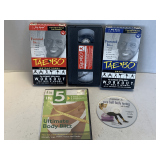 3 VHS MOVIES & 2 DVD - ALL WORKOUT VIDEOS