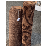 2 NEW BROWN ASLETT INDOOR FLOOR MATS WITH NO SLIP BACK 22X34 & DON ASLETT MIXED BROWN INDOOR FLOOR MAT 26 X 38 WITH NO SLIP BACKING