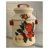 VINTAGE APPLE KITCHEN CANISTER 12 1/2" TALL X 8" WIDE