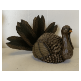RESIN/METAL TURKEY TABLE DECOR 9" LONG X 7" TALL