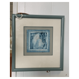 1986 FRAMED ORIGINAL GOUACHE COLLAGE "SANCTUARY" BY GRAFFAGNINO 11X12