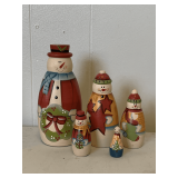 5 PIECE SNOWMAN NESTING DOLLS