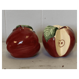 PAIR OF CERAMIC APPLE SALT & PEPPER SHAKERS
