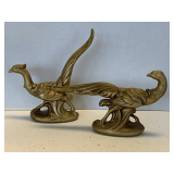 VINTAGE PAIR OF GOLD CERAMIC PHEASANTS 12 1/2" LONG X 11" TALL