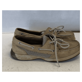 BOYS SPERRY LEATHER BOAT SHOES SIZE 6M (GENTLY WORN)