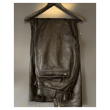 LANGLITZ BLACK LEATHER BIKER PANTS SIZE L/XL