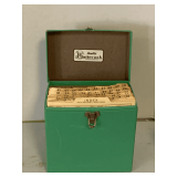 VINTAGE 45 RECORD CARRIER WITH LOTS OF VINTAGE 45S CATALOGED IN GREAT CONDITION