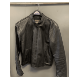 VANSON LEATHERS BLACK LEATHER MOTORCYCLE JACKET SIZE XL