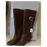 NEW ROCKPORT TALL DARK BROWN LEATHER BOOTS SIZE 6 1/2