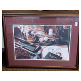 1993 CHRIS HARTSFIELD TRIPLE MATTED/FRAMED GOLF PRINT 38" X 27 1/2"