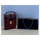NEW LADIES JEWELRY TRAVEL BOX & VINTAGE BLACK EVENING PURSE