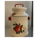VINTAGE APPLE KITCHEN CANISTER 10 1/4" TALL X 7" WIDE
