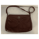 VINTAGE DARK BROWN LEATHER ETIENNE AIGNER PURSE