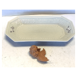 VINTAGE PFALTZGRAFF HEIRLOOM BREAD TRAY & SMALL TERRACOTTA CHERUB