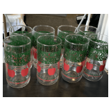 SET OF 8 ALCO INDUSTRIES "APPLE GARDEN" WATER GLASSES
