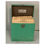 VINTAGE 45 RECORD CARRIER WITH LOTS OF VINTAGE 45S CATALOGED IN GREAT CONDITION