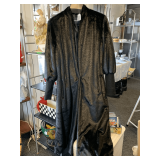 WENDY WILLIAMS BLACK FAUX FUR LONG COAT SIZE S (APPEARS TO BE NEW)