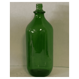 VINTAGE DURAGLAS GREEN BOTTLE (NO LID) 12" TALL X 5" ROUND