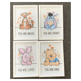 SET OF 4 FRAMED WINNIE THE POOH WALL ART 11" X 15 3/4"