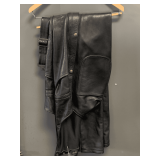 STONE LEATHER BLACK OVERALLS SIZE L/XL