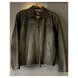 ORVIS BLACK LEATHER JACKET SIZE L/XL