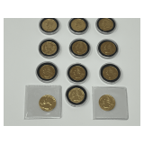 Collection of Ten Gold-Plated United States Washington Quarters