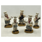 Master…Vintage Italian kitchen chef resin figurines, set of five, see pictures for details.