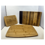 DR…Wooden cutting boards, three pieces, see pictures for details.