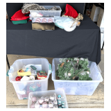 Garage… Assorted Christmas decor to include ornaments, garland, and more. See pictures for details.