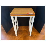 LR… White and brown wood plank accent side table with metal frame, see pictures for details.
