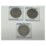 Collection of Three Casino Gaming Tokens: President Casino, Casino Magic, and Winners Hotel Casino