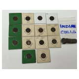 Collection of Indian Head Cents in Holders and Loose